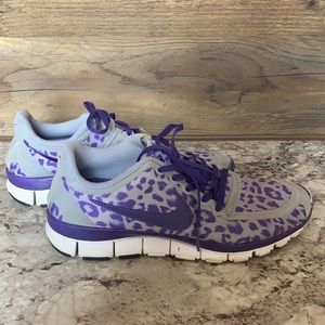 Purple cheetah Nike free 5.0